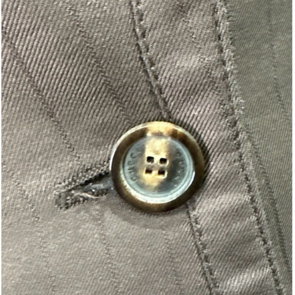 Gucci Size 40 Brown Silk 1 Button Pinstripe Women's Blazer Jacket - Picture 4 of 5